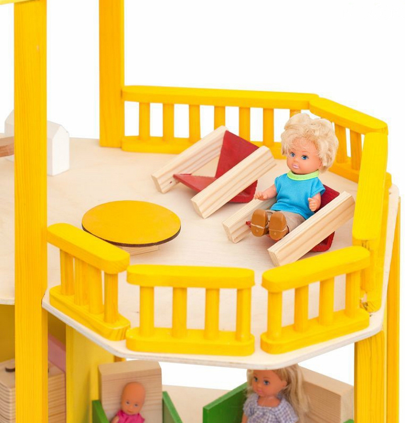 Кукольный домик - Солнечная Ривьера, с мебелью 21 предмет  